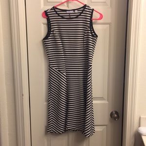 Black and white striped dress